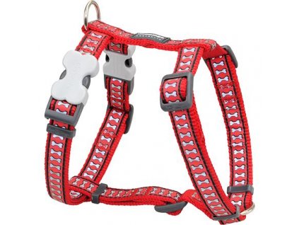 Postroj Red Dingo 15 mm x 36-54 cm - Bones Rfx - Červená