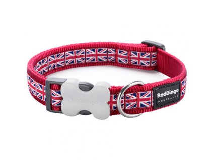 Obojek Red Dingo 20 mm x 30-47 cm - Union Jack Flag