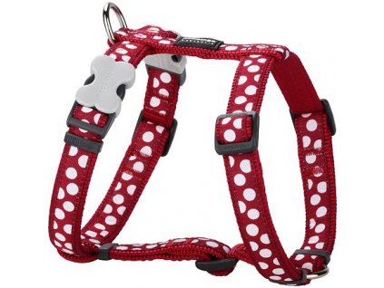 Postroj Red Dingo 20 mm x 45-66 cm - White Spots on Red