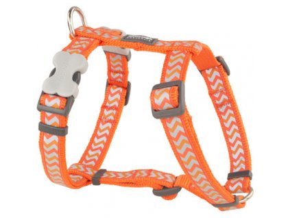 Postroj Red Dingo 12 mm x 30-44 cm - Ziggy Rfx - Oranžová