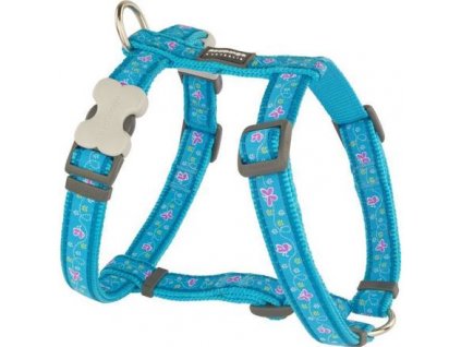 Red Dingo postroj – Butterfly Turquoise – 12 mm x 30-44 cm