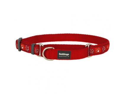 Red Dingo obojek polostahovací – Paw Impressions Red – 20 mm x 30-44 cm