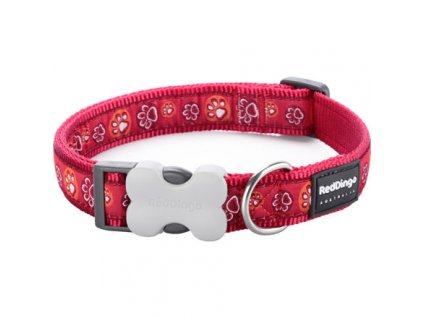 Red Dingo obojek – Paw Impressions Red – 25 mm x 41-63 cm