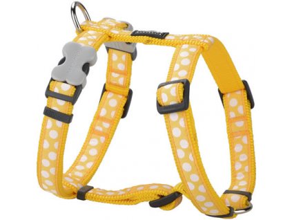 Postroj Red Dingo 25 mm x 56-80 cm- White Spots on Yellow