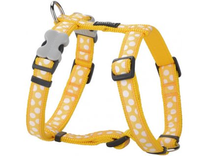 Postroj Red Dingo 25 mm x 71-113 cm-White Spots on Yellow