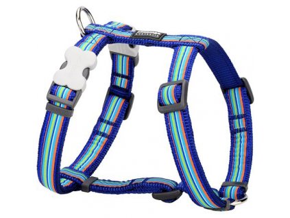 Red Dingo postroj – Horizontal Stripes Navy – 20 mm x 45-66 cm