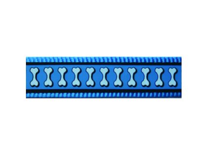 Red Dingo vodítko přepínací reflexní – Bones Turquoise – 20 mm x 2 m