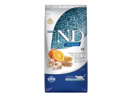 N&D OCEAN CAT LG Adult Codfish & Orange 5kg