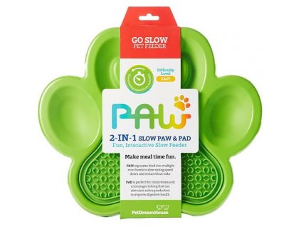 PetDreamHouse zpomalovací miska Paw 2 v 1 – zelená