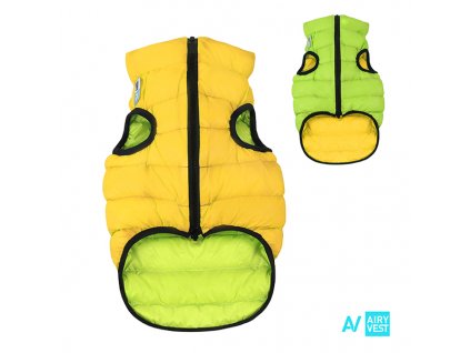 AiryVest bunda pro psy žlutá/zelená M 40