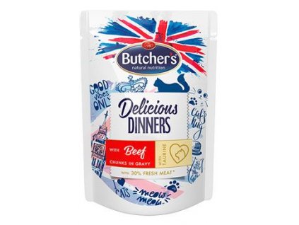 Butcher's Cat Delic.Dinners hovězí kapsa 100g