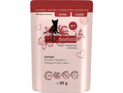 Catz Finefood Classic Kitten s drůbežím masem a brusinkami 85 g