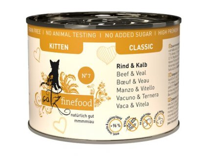 Catz Finefood Classic Kitten s hovězím, telecím, meruňkami a ananasem 200 g
