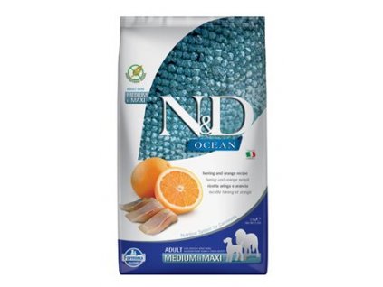 N&D OCEAN DOG Adult M/L Herring & Orange 2,5kg