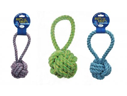 DOG CHEW TOY Nuts 4 Knots BALL TUGGER