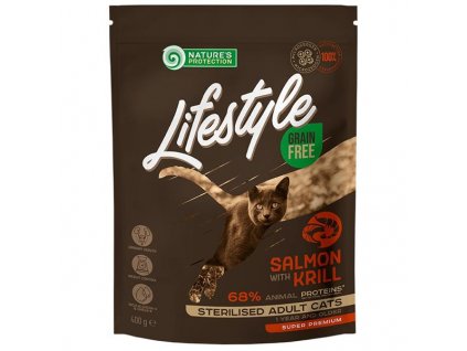 Nature's Protection Cat Dry LifeStyle GF Sterilised Salmon 400 g