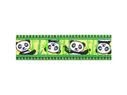 Red Dingo vodítko přepínací – Panda Green – 12 mm x 2 m