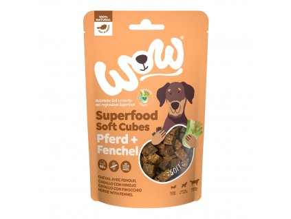 WOW pamlsky Superfood měkké kostky Koňské s fenyklem 150g