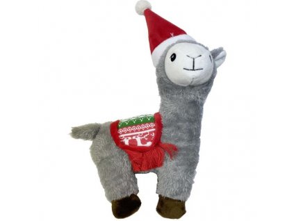 Hračka plyš vánoční lama HP 22cm šedá