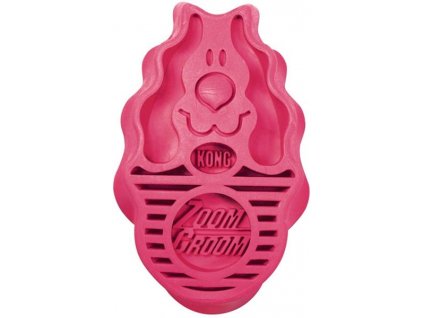 Kartáč gumový KONG ZoomGroom Raspberry růžový