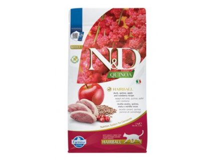 N&D Quinoa CAT Hairball Duck & Cranberry 1,5kg