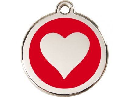 Red Dingo známka – Heart Red – SRed Dingoce červené velikost známky L - 37 mm