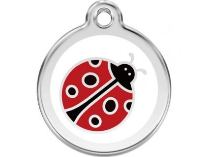 Red Dingo známka – Ladybug White – Beruška bílá velikost známky S - 20 mm