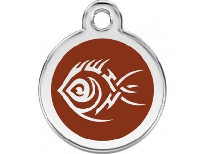 Známka Red Dingo - Ryba Tribal - Hnědá velikost známky L - 37 mm