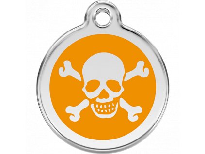 Red Dingo známka – Cross Bone Orange – Lebka oranžová velikost známky S - 20 mm