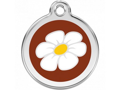 Red Dingo známka – Daisy Flower Brown – Sedmikráska hnědá velikost známky M - 30 mm