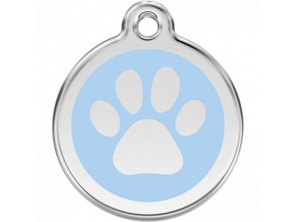 Red Dingo známka – Paw Print Light Blue – Tlapka světle modrá velikost známky M - 30 mm