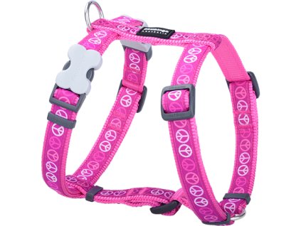 Postroj Red Dingo 20 mm x 45-66 cm - Peace Tm.Růžová