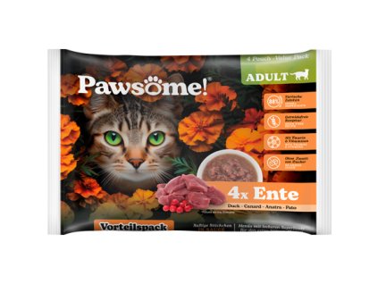 Pawsome! Adult s kachním masem Multipack 4x85 g