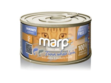 Marp Holistic Plus konzerva pro kočky – Tuňák se sardinkami a borůvkami v želé 70g