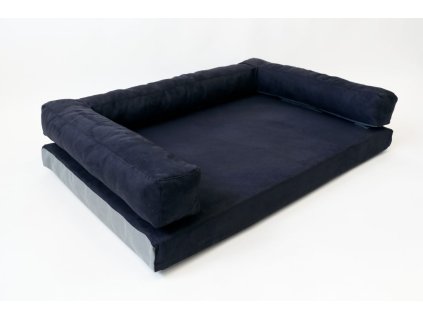 Aminela pelíšek s okrajem 80x60cm Half and Half černá/šedá