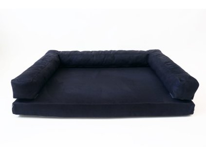 Aminela pelíšek s okrajem 120x80cm Half and Half černá/šedá