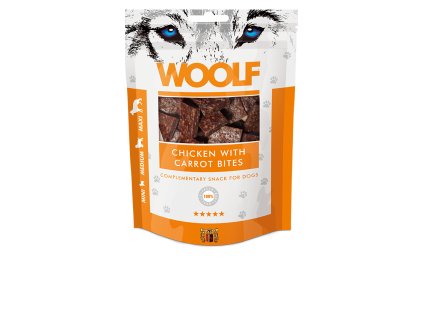 WOOLF Kuřecí čtverečky s mrkví 100g