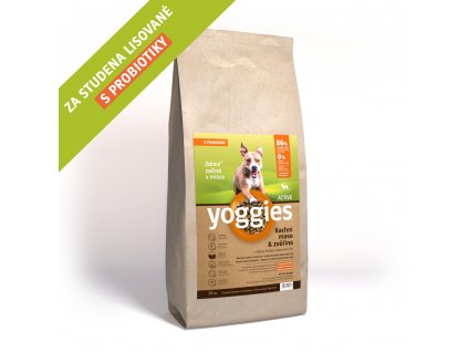 15 kg yoggies active kachna a zverina granule lisovane za studena s probiotiky