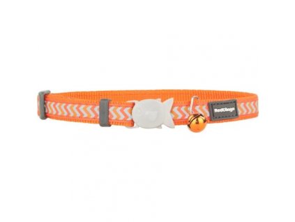 Red Dingo obojek pro kočky reflexní – Ziggy Orange – 12 mm