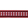 Red Dingo postroj reflexní – Bones Red – 12 mm x 30-44 cm