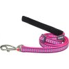Red Dingo vodítko reflexní – Bones Hot Pink – 12 mm x 1,8 m