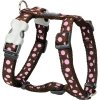 Red Dingo postroj – Pink Spots on Brown – 20 mm x 45-66 cm