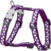 Red Dingo postroj – White Spots on Purple – 25 mm x 56-80 cm