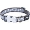 Red Dingo obojek – Stars White on Grey – 25 mm x 41-63 cm