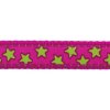 Red Dingo obojek – Stars Lime on Hot Pink – 15 mm x 24-36 cm