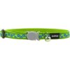 Red Dingo obojek pro kočky – Stars Turquoise on Lime – 12 mm
