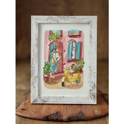 29. Obrázek ručně malovaný s rámečkem