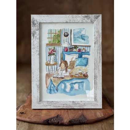 30. Obrázek ručně malovaný s rámečkem