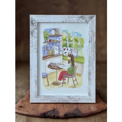 32. Obrázek ručně malovaný s rámečkem