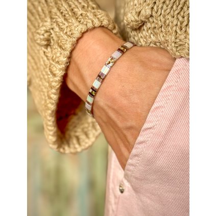 Náramek z plochých Miyuki Tila korálků